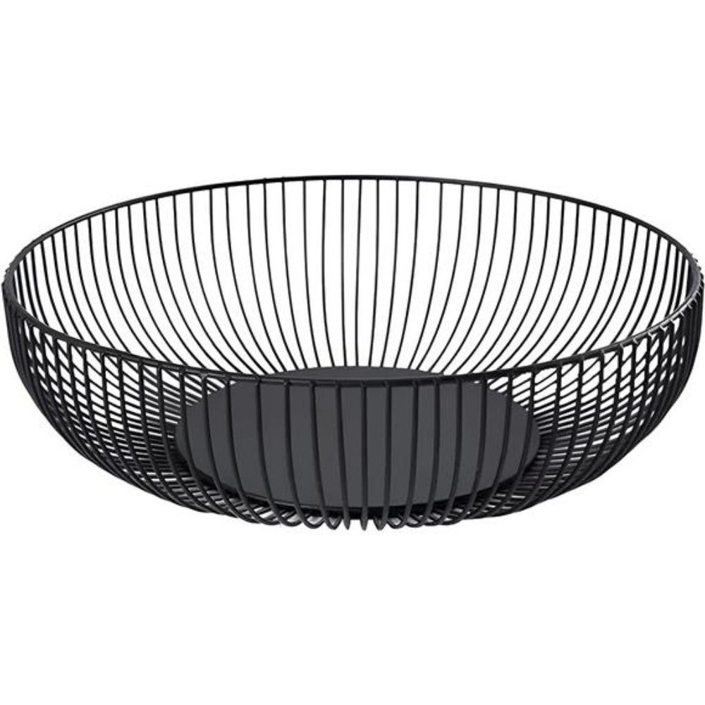 Metal Wire Countertop Fruit Bowl Basket Holder for Kitchen | Black Modern Home